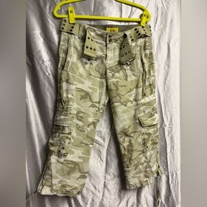 Y2K Juicy Couture Camouflage Pants with Yellow Label